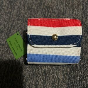 Kate Spade New York Adventure Stripe Doggie Bag Holder With Attached Clip NWT